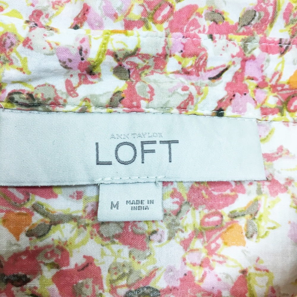 Loft Button Down Blouse Medium - image 2